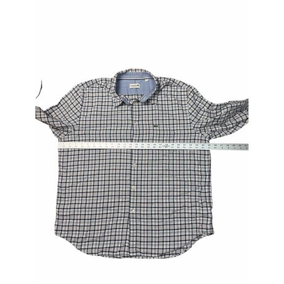 Lacoste Plaid Long Sleeve Button Down Shirt Mens Size 45 (XL-2XL) Cotton Casual - Picture 7 of 10